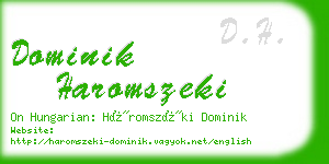 dominik haromszeki business card